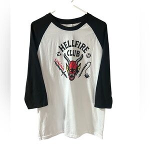 Hellfire Club Women's Raglan Tee - Black and White